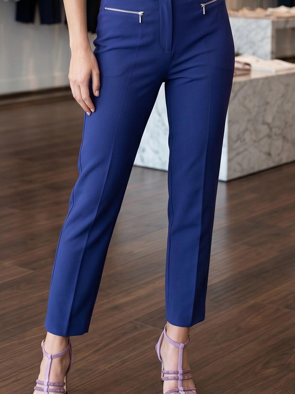 Hugo Boss Cropped Tailored Pants in purple